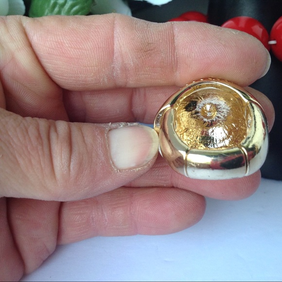 Dome Ring Pink Gold Geometric  Costume Jewelry - Picture 6 of 9